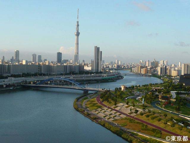 公園・道路と連携した隅田川の水辺空間創出