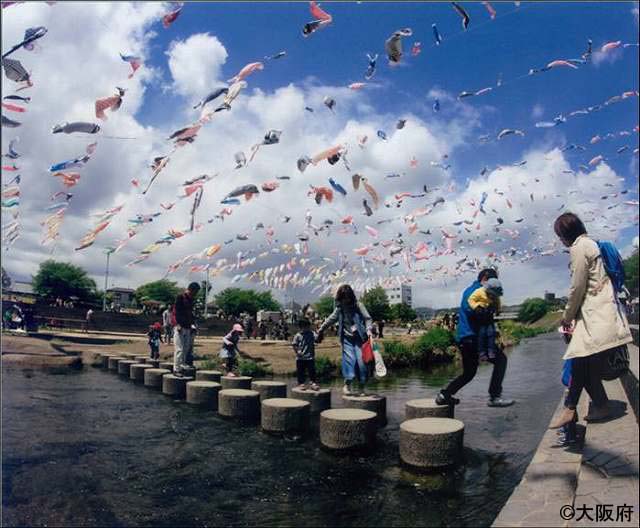 鯉のぼりが泳ぐ芥川