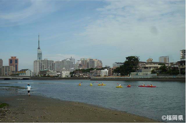 都市部における室見川の水辺空間