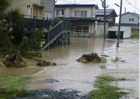 馬淵川のはん濫状況(青森県八戸市)