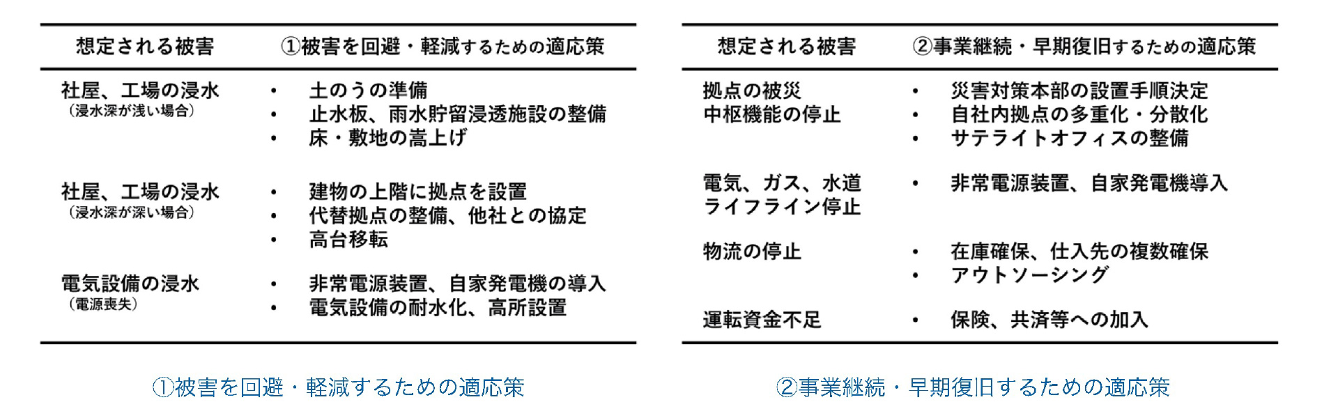 想定される被害と適応策
