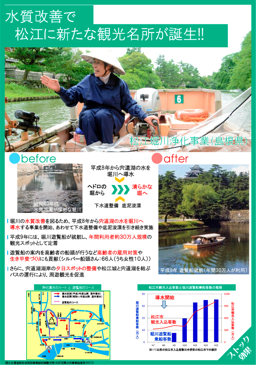 水質改善で松江に新たな観光名所が誕生！！