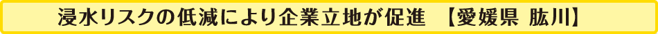 浸水リスクの低減により企業立地が促進【愛媛県　肱川】