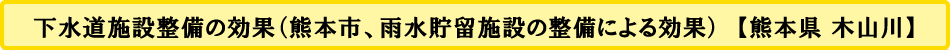 下水道施設整備の効果（熊本市、雨水貯留施設の整備による効果）　【熊本県 木山川】