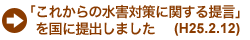 「これからの水害対策に関する提言」を国に提出しました