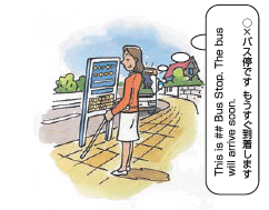 Illustration:The system provides pedestrians with information about their locations