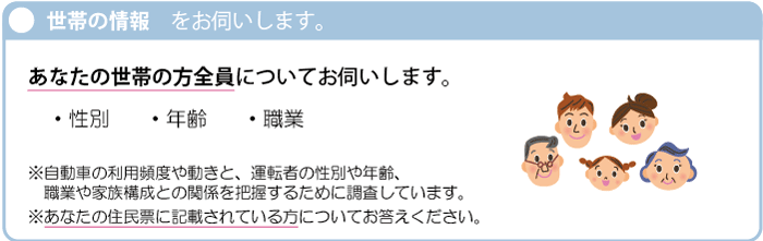 世帯の情報をお伺いします。