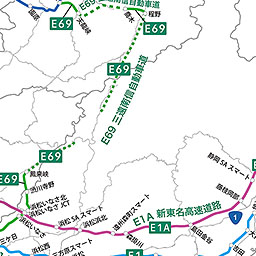 高速道路ナンバリング路線図 中部地方