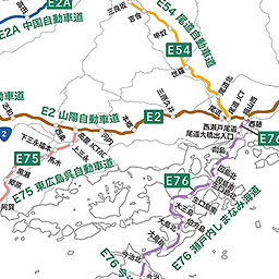 高速道路ナンバリング路線図 中国地方