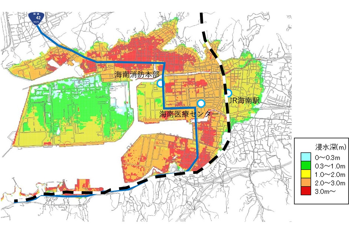 東海・東南海・南海3連動地震の津波シミュレーション結果（近畿地方整備局）