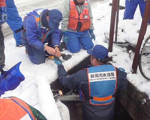 能登半島の被災地支援で行った漏水調査の様子
