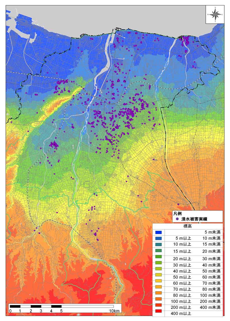 富山市の地形・地勢図