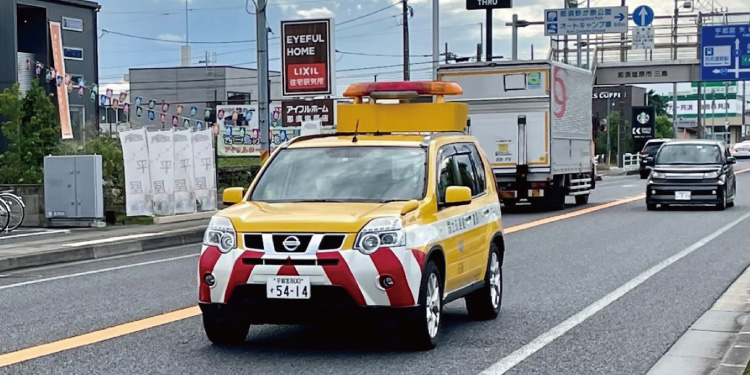 道路パトロール時のAI検知のイメージ(栃木県)