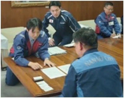 七尾市長へ支援方針について説明(石川県七尾市)