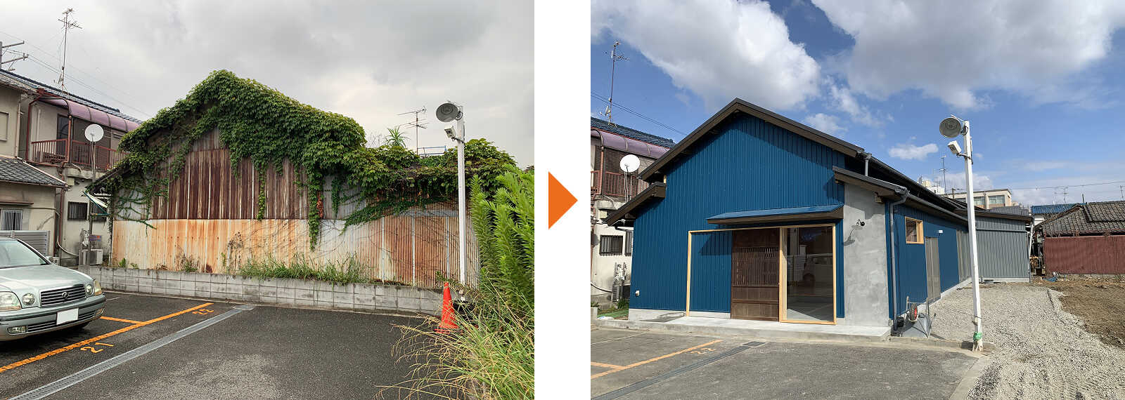 古い長屋住宅のリノベーション例