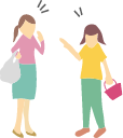 女性が話をしている人のイラスト