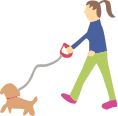 犬を散歩する人のイラスト