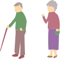老夫婦のイラスト