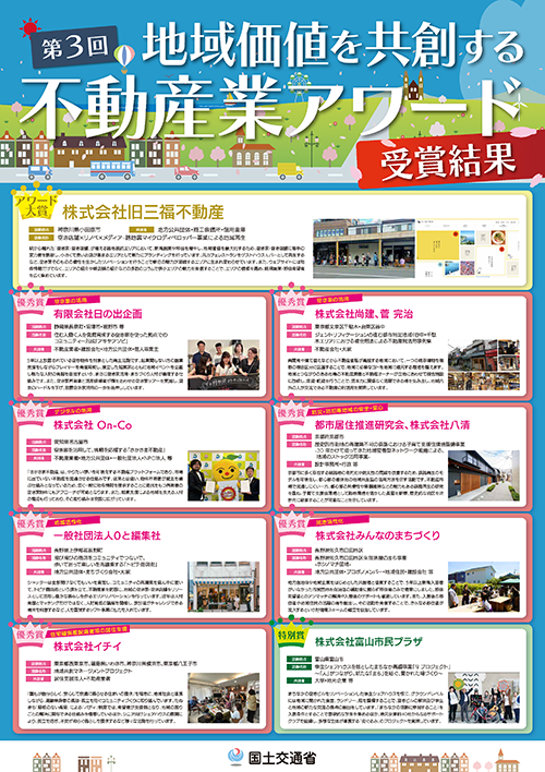 第3回地域価値を共創する不動産業アワード 受賞結果ポスター | ギャラリー